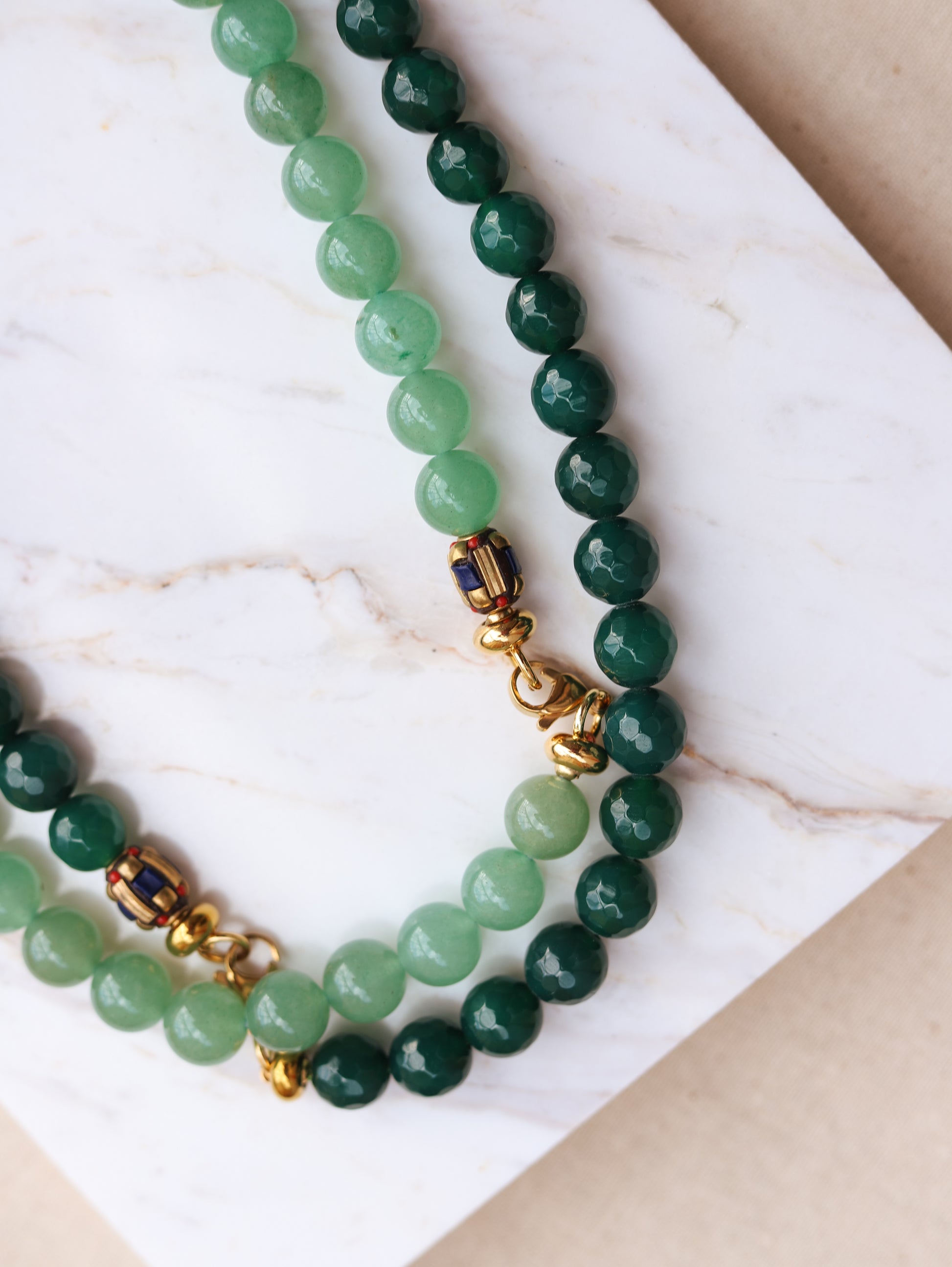 Necklaces made of natural stones