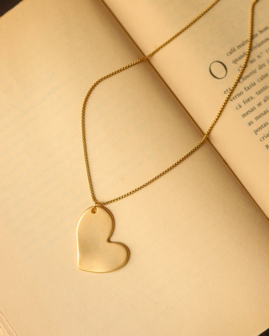 Heart-shaped necklace lying down
