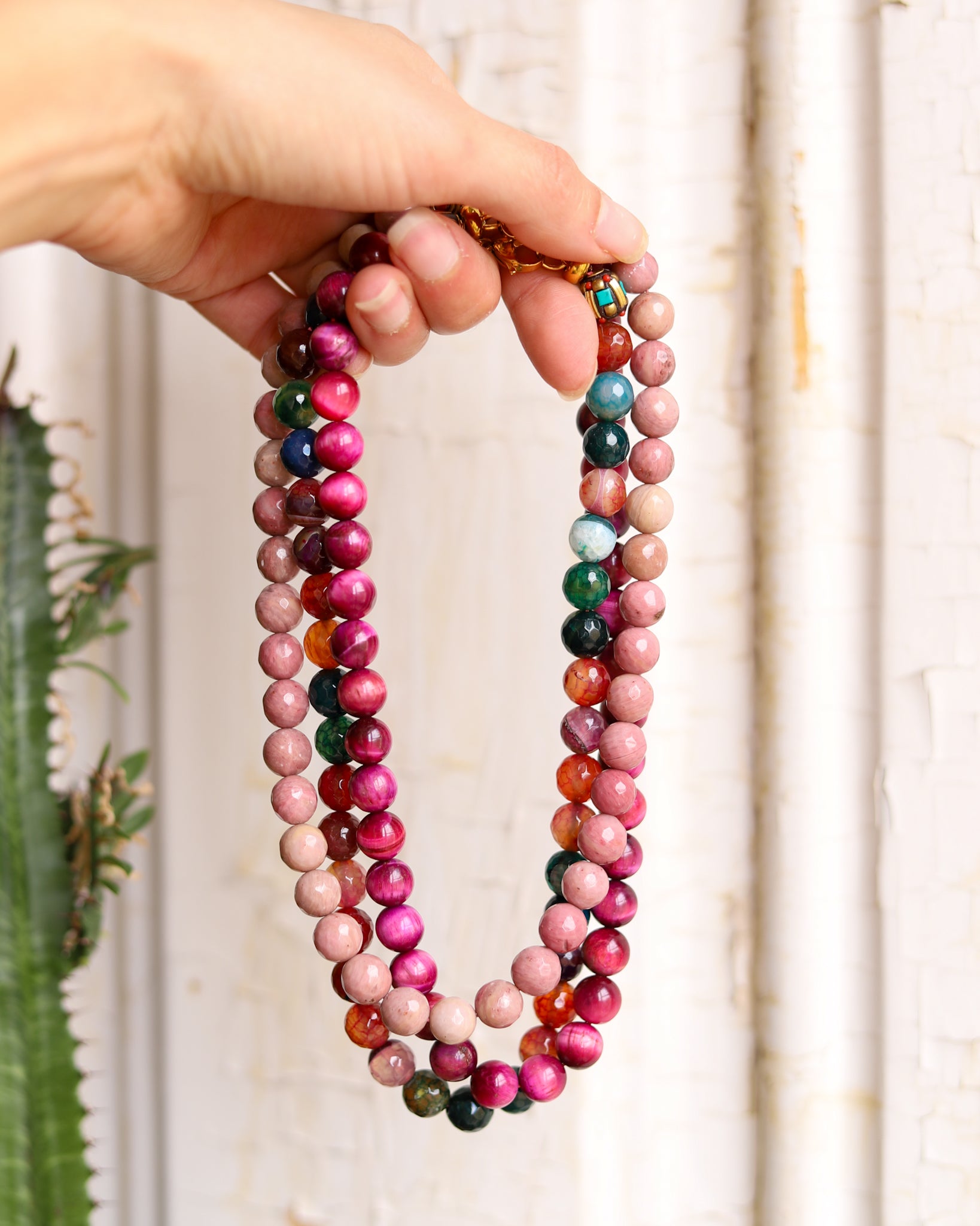 Necklaces made of natural stones