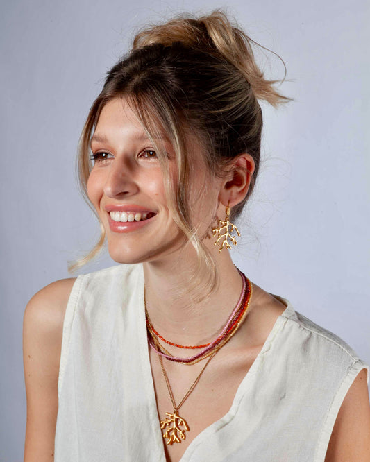 Coral earrings