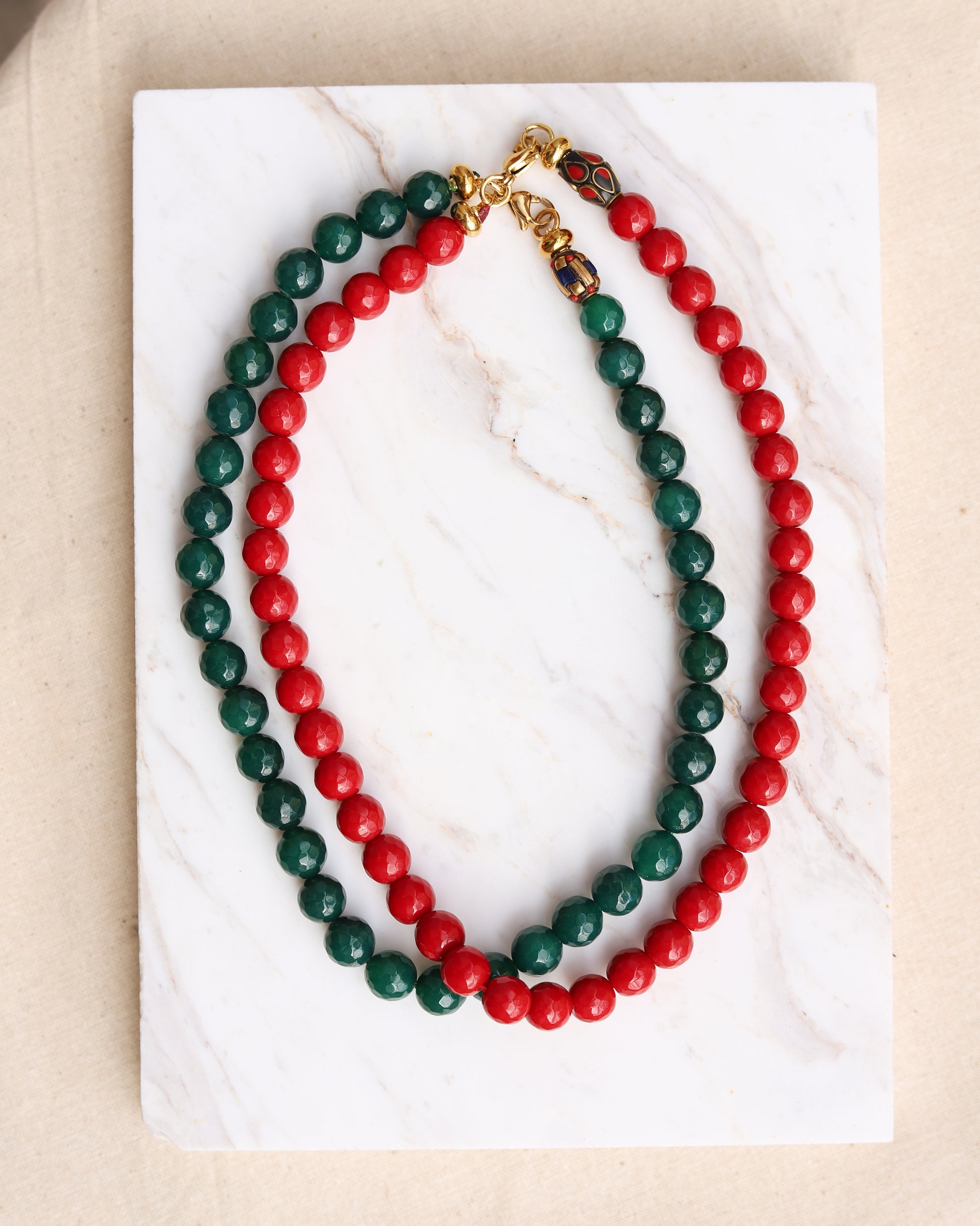 Necklaces made of natural stones