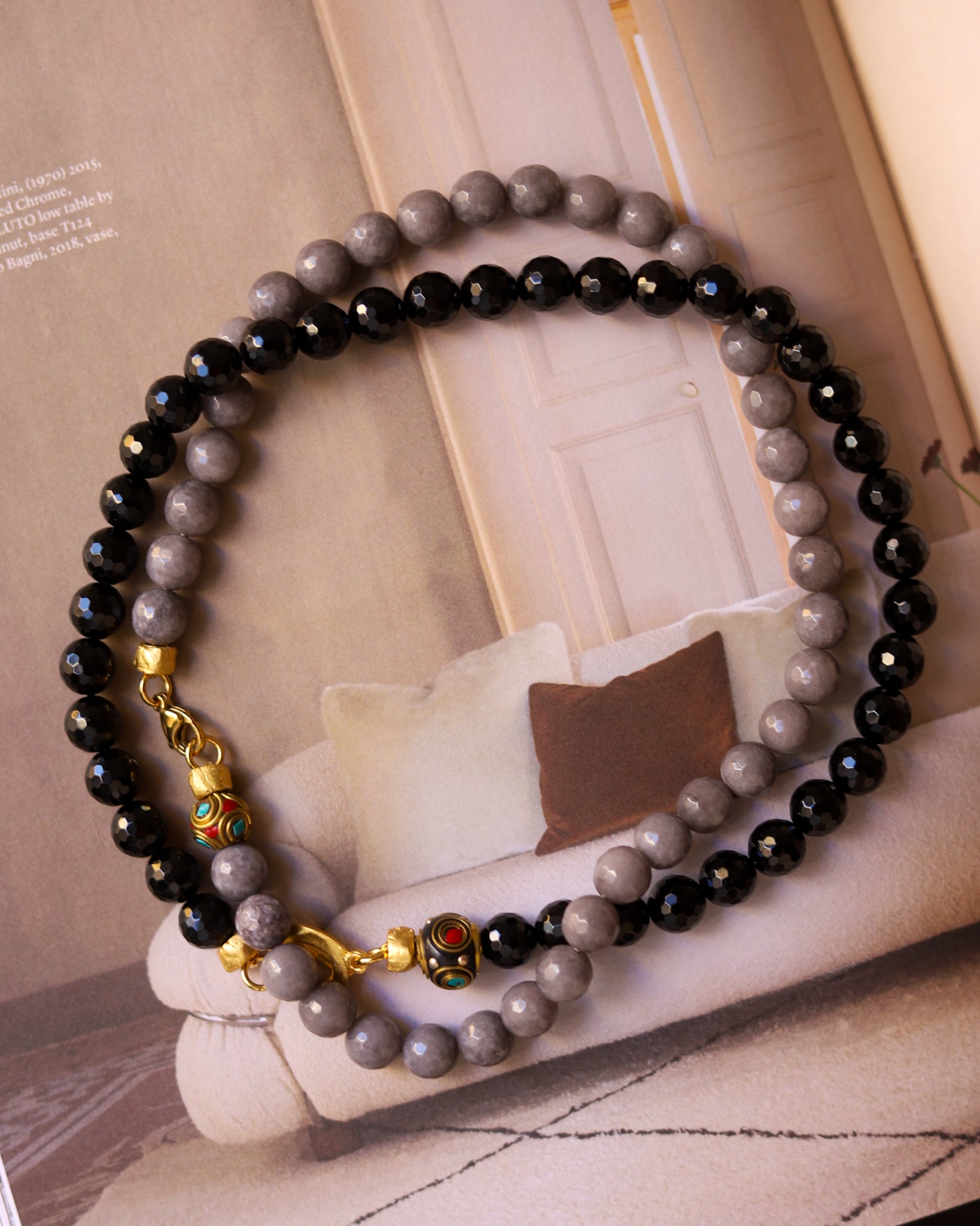 Necklaces made of natural stones