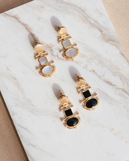 Brincos Arte Deco (várias cores)