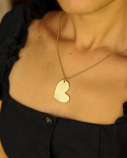 Heart-shaped necklace lying down