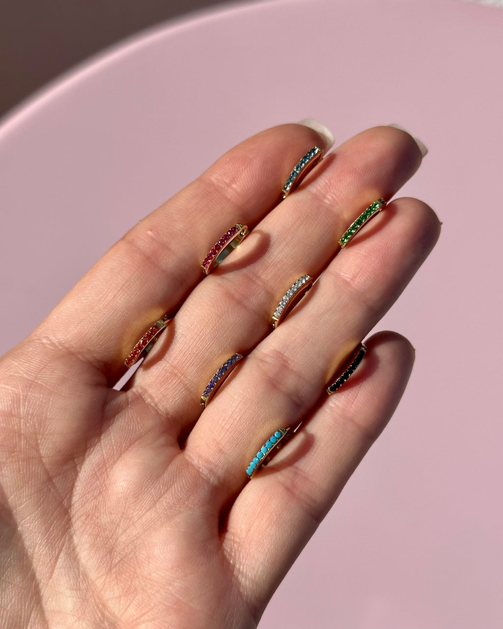 Colorful golden hoops