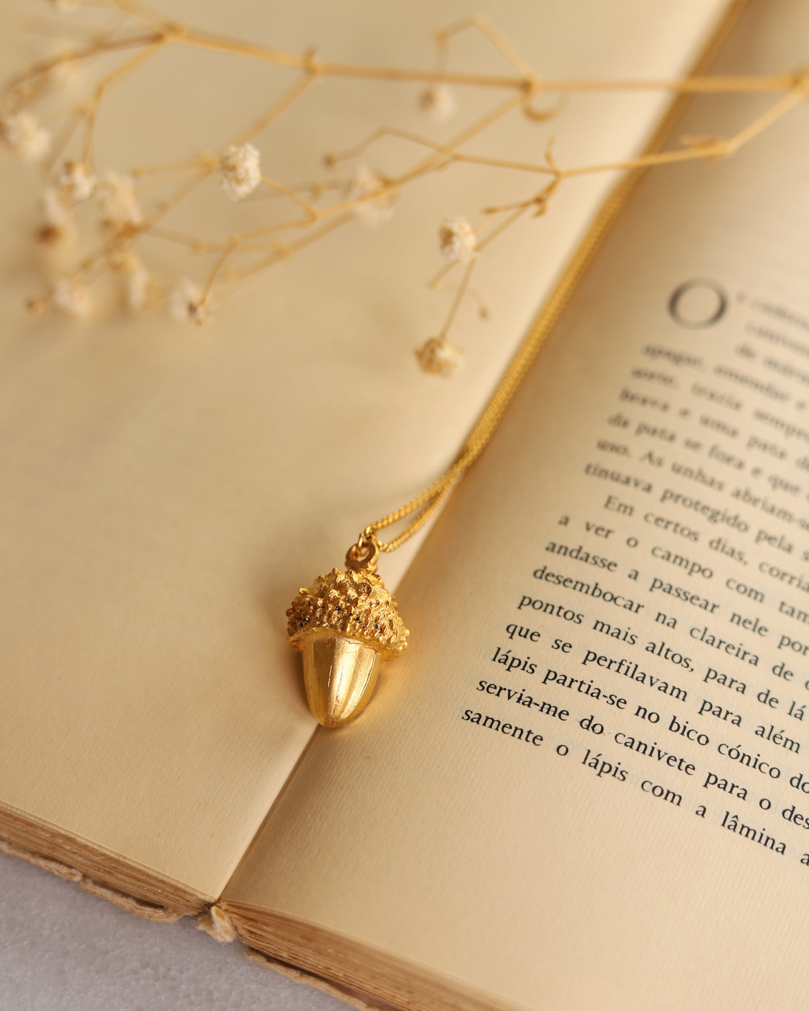 Golden Acorn Necklace