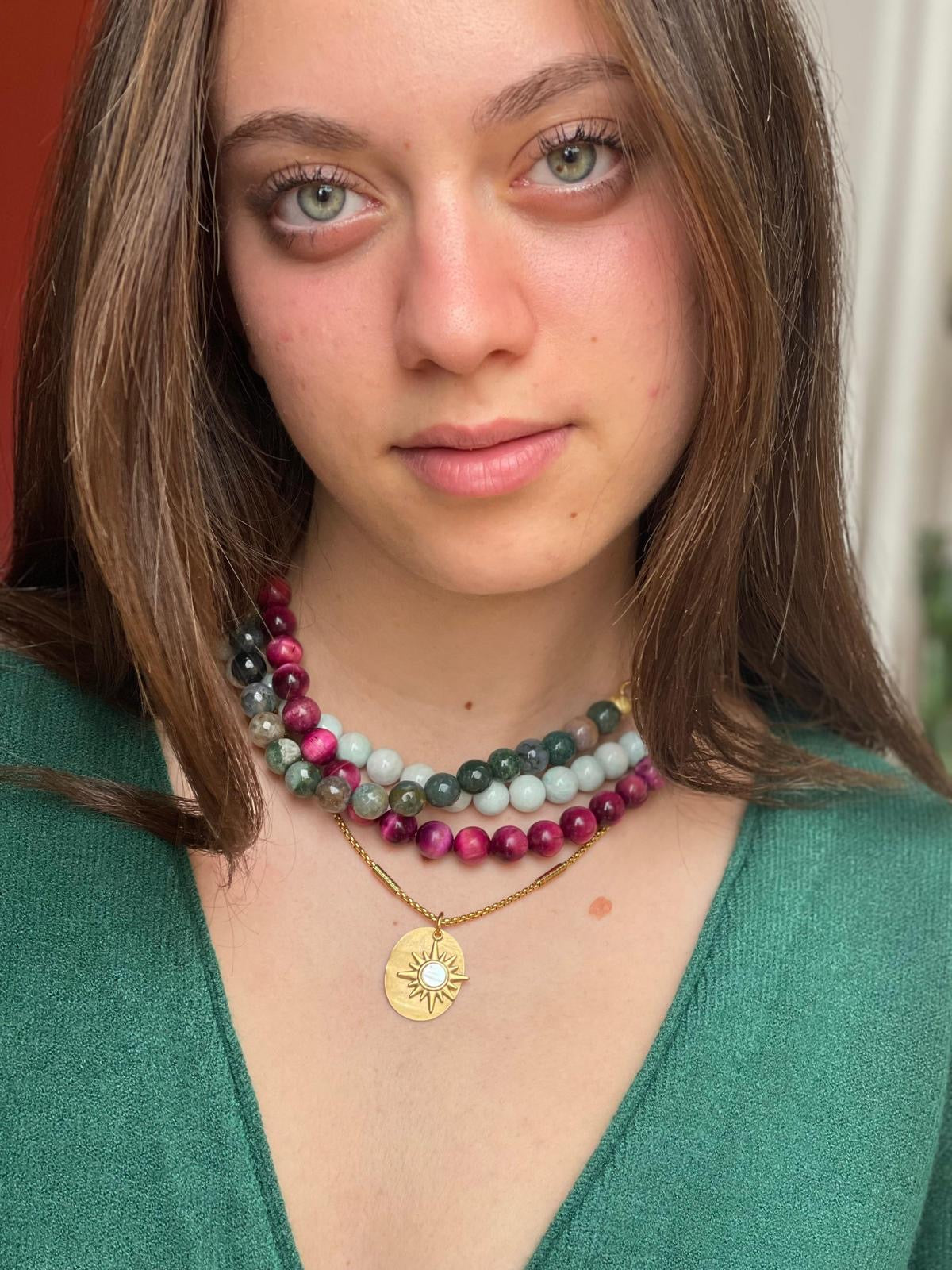 Necklaces made of natural stones