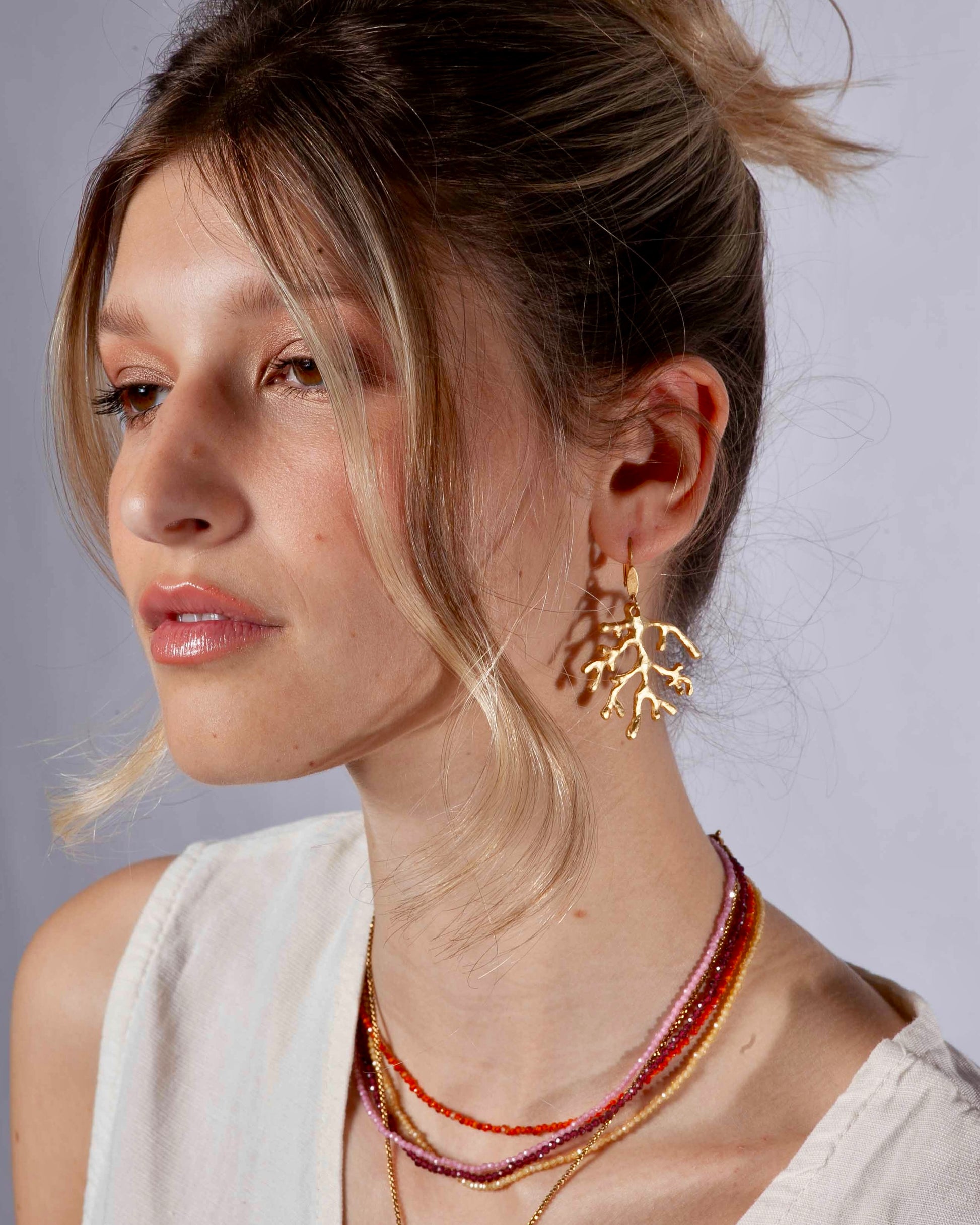 Coral earrings