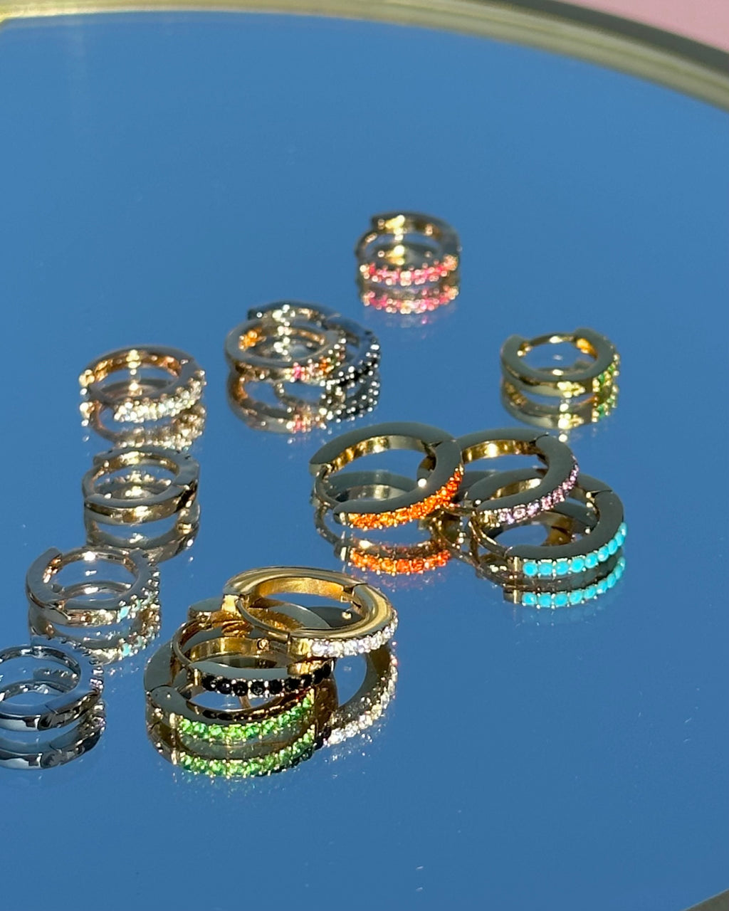 Colorful golden hoops