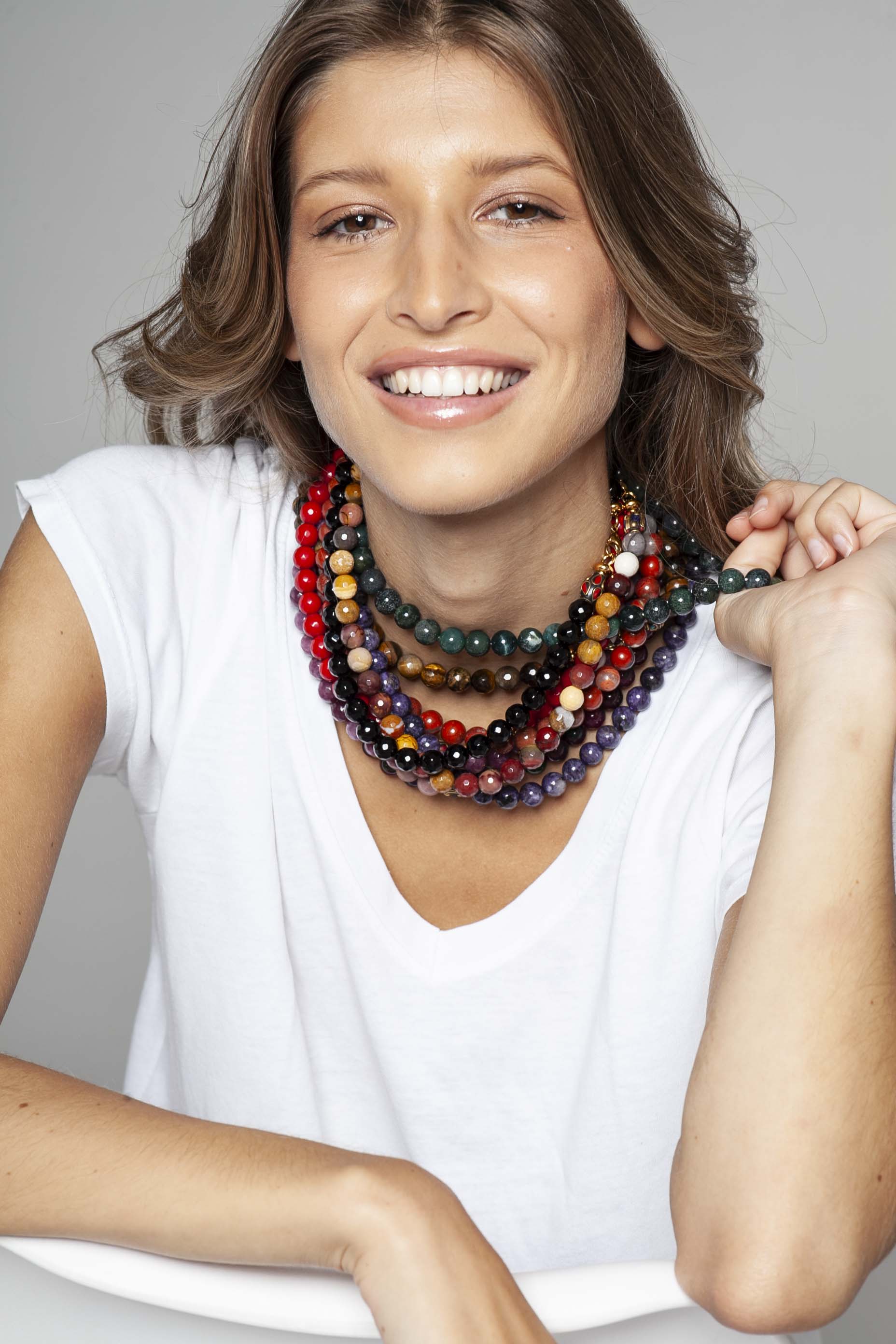 Necklaces made of natural stones