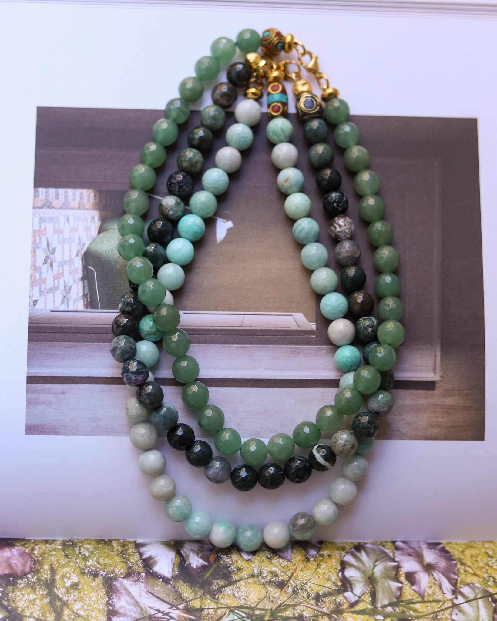 Necklaces made of natural stones