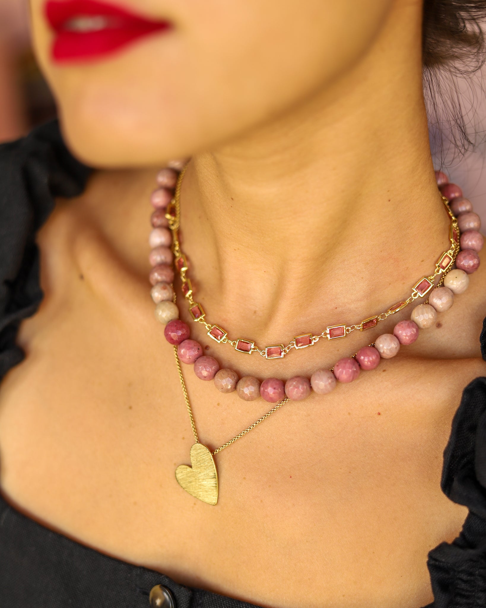 Necklaces made of natural stones