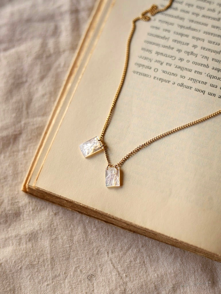 Mother of Pearl Scapular Necklace