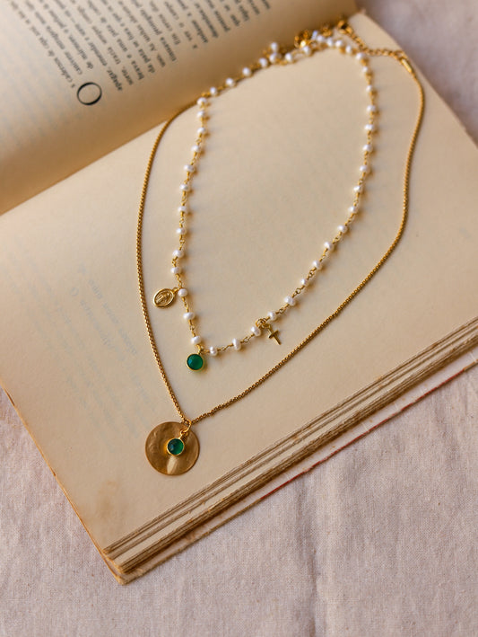 Set of 3 amulets (emerald)