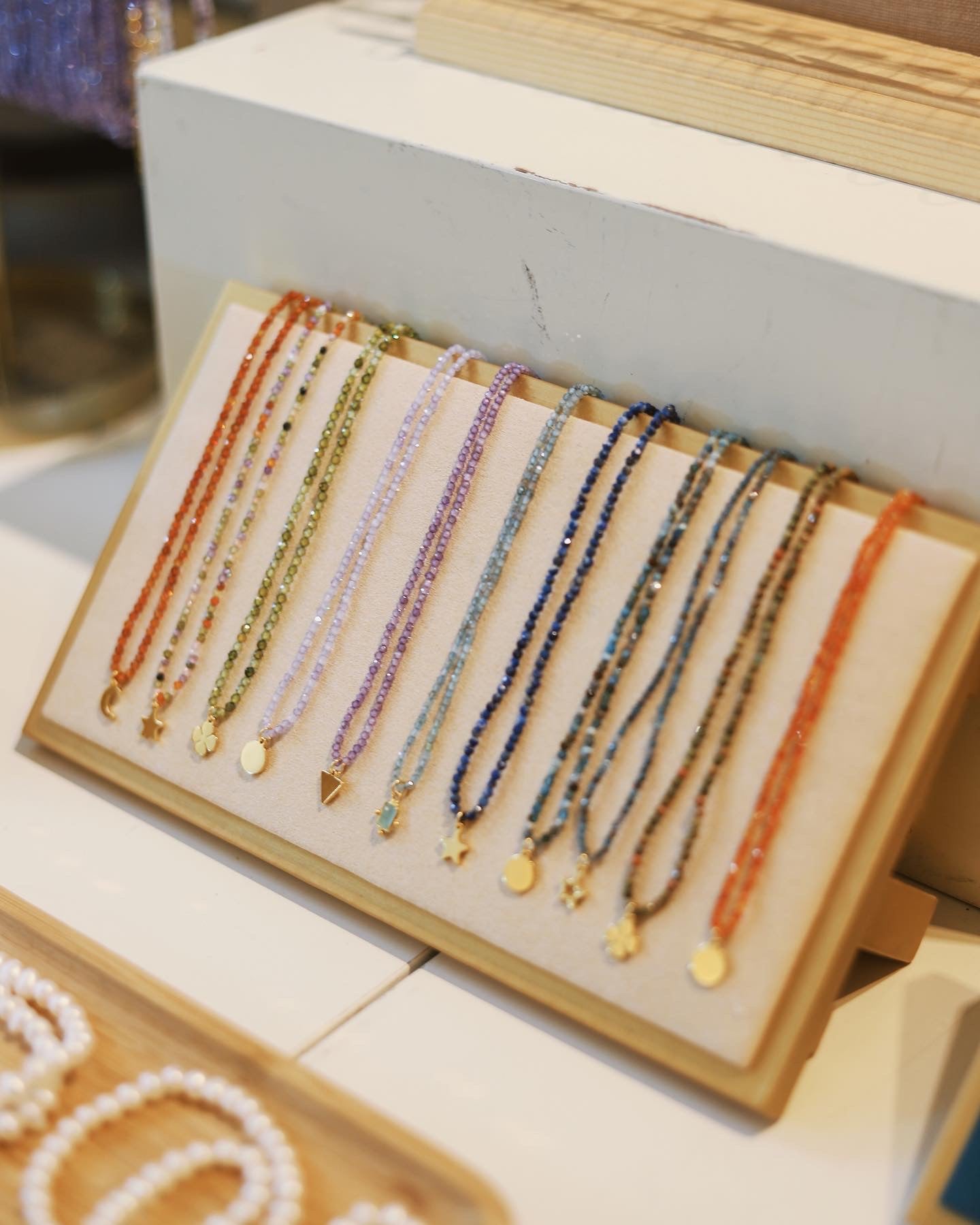 Minimal Stone Charm Necklace