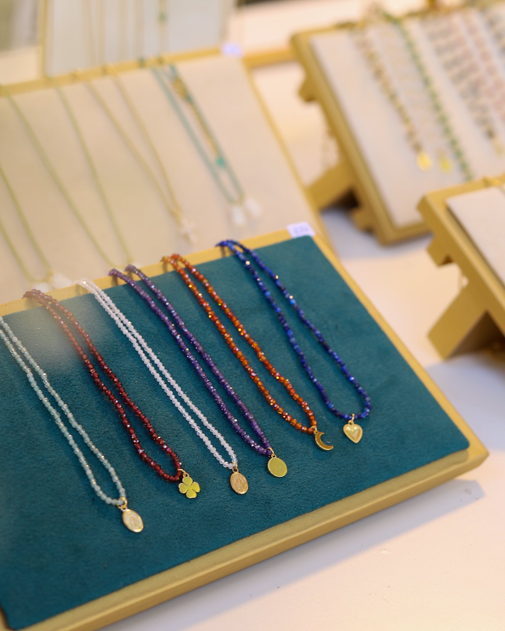 Minimal Stone Charm Necklace